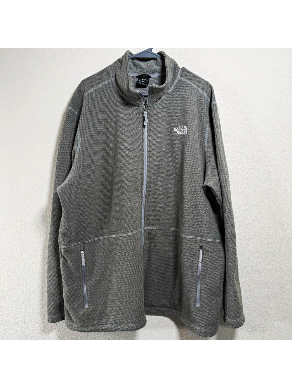 The North Face Men’s 2XL Gray Full Zip Fleece Jacket Sweater Knit Outdoor